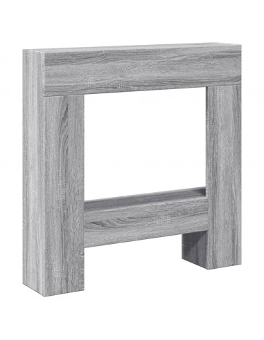 Cornice per Camino Grigio Sonoma 81x18x82 cm in Truciolato