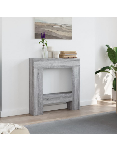 Cornice per Camino Grigio Sonoma 81x18x82 cm in Truciolato
