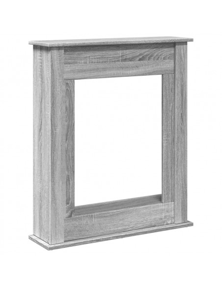 Cornice per Camino Grigio Sonoma 75x20x87,5 cm in Truciolato