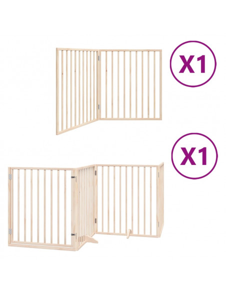 Cancello per Cani Pieghevole 6 Pannelli 480 cm Legno di Pioppo