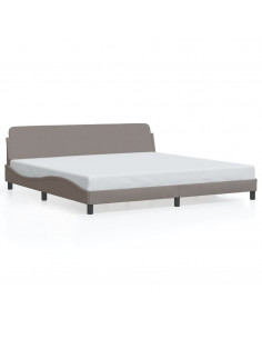 Giroletto con Testiera Grigio Tortora 200x200 cm in Tessuto 2