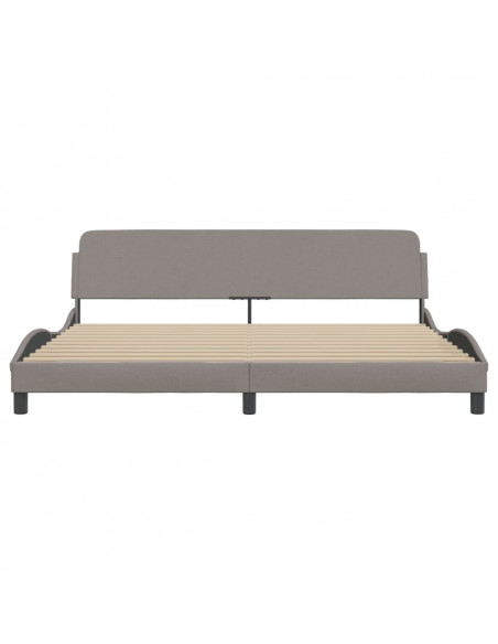 Giroletto con Testiera Grigio Tortora 200x200 cm in Tessuto