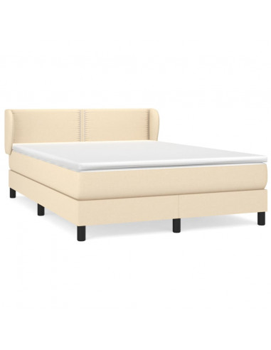 Giroletto a Molle con Materasso Crema 140x19 cm in Tessuto