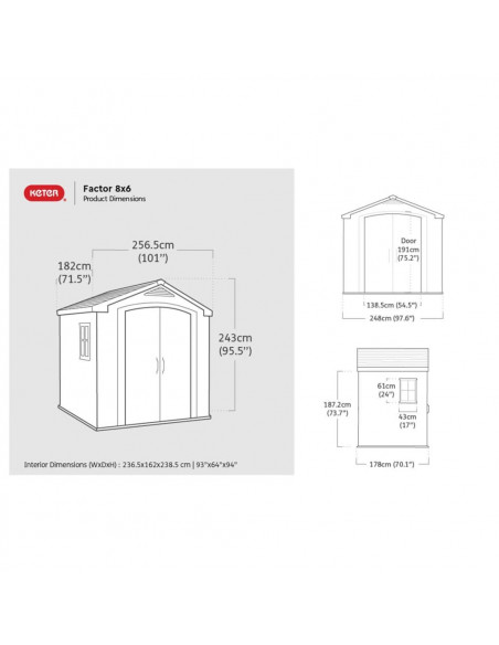 Keter Casetta da Giardino Factor 86 Beige