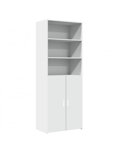 Credenza Bianca 70x42,5x185 cm in Legno Multistrato