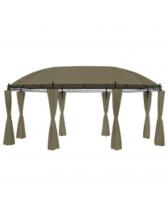 Gazebo con Tende 520x349x255 cm Grigio Talpa 180 g/m² 2