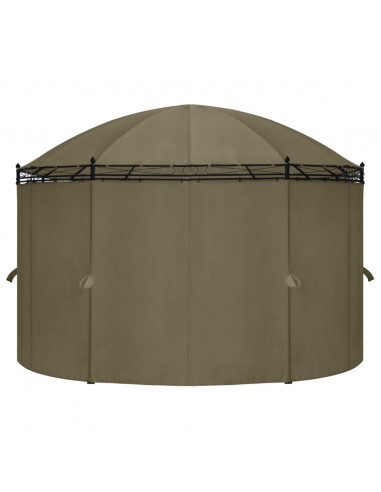 Gazebo con Tende 520x349x255 cm Grigio Talpa 180 g/m²