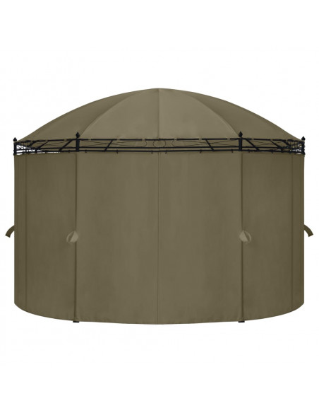 Gazebo con Tende 520x349x255 cm Grigio Talpa 180 g/m²