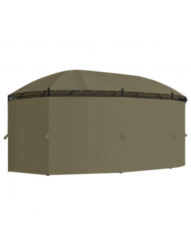 Gazebo con Tende 520x349x255 cm Grigio Talpa 180 g/m²