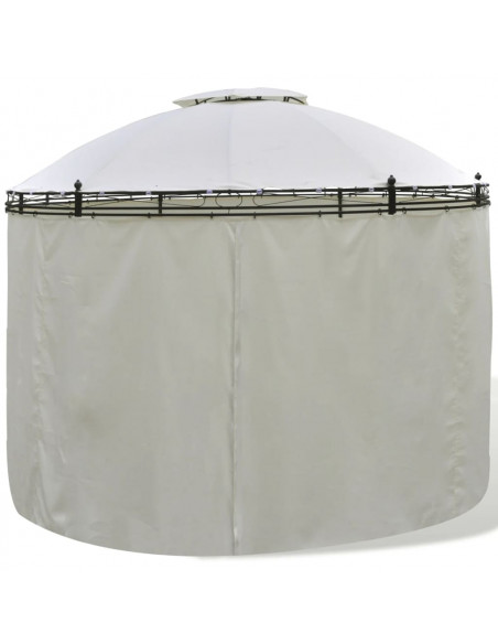 Gazebo Rotondo con Tende 3,5 x 2,7 m
