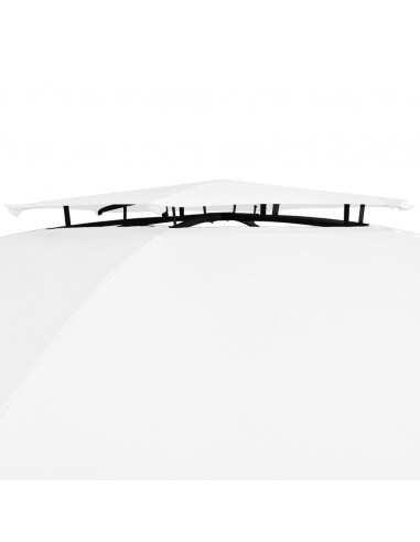 Gazebo da Giardino con Tende 360x312x265 cm Bianco 180 g/m²