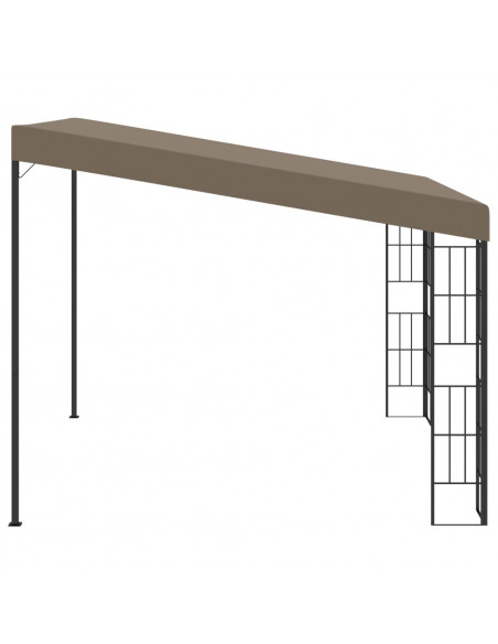 Gazebo a Parete 3x3 m Talpa in Tessuto