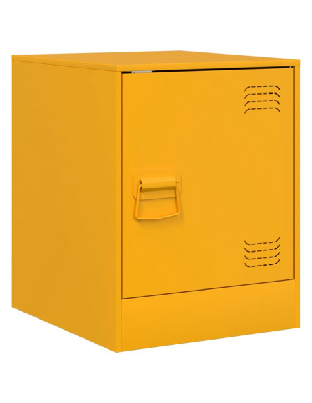 Comodini 2 pz Giallo Senape 34,5x39x44 cm in Acciaio