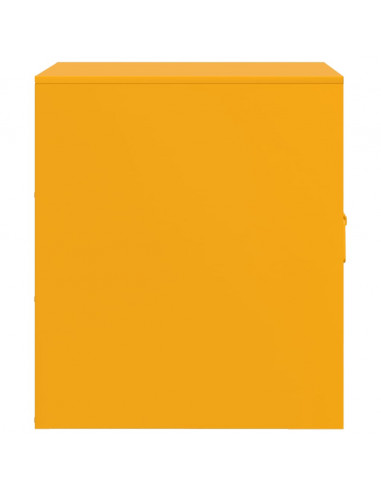 Comodini 2 pz Giallo Senape 34,5x39x44 cm in Acciaio