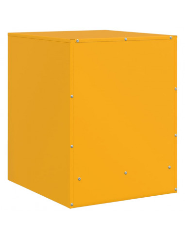 Comodini 2 pz Giallo Senape 34,5x39x44 cm in Acciaio