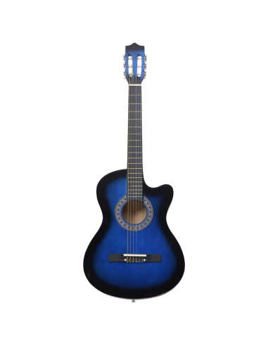 Chitarra Classica Cutaway Western 6 Corde 38" Blu Ombreggiato