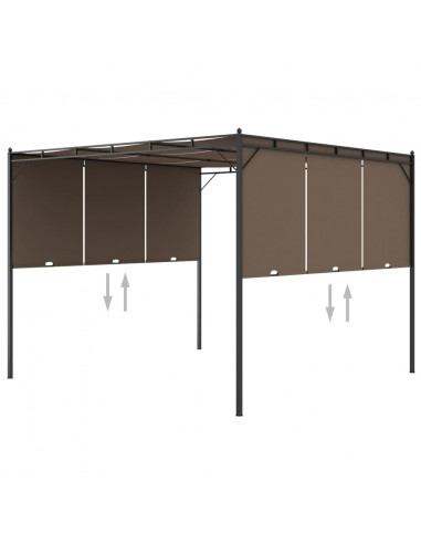 Gazebo da Giardino con Tenda Laterale 3x3x2,25 m Talpa