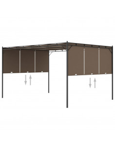 Gazebo da Giardino con Tenda Laterale 4x3x2,25 m Talpa 2