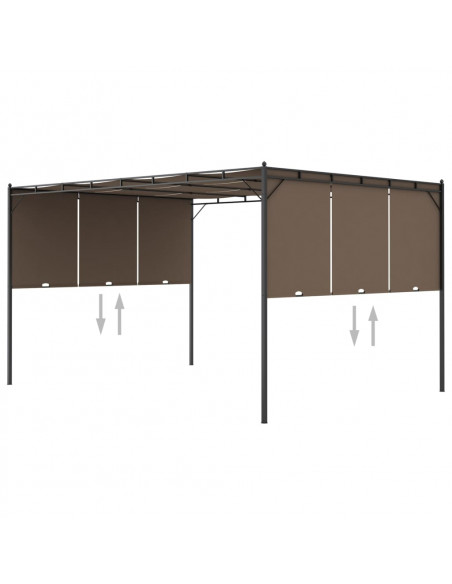 Gazebo da Giardino con Tenda Laterale 4x3x2,25 m Talpa