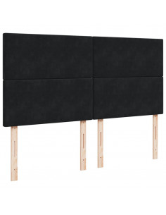 Giroletto a Molle con Materasso Nero 200x200 cm in Velluto 2