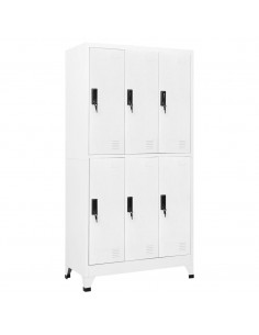 Armadietto con Serratura Bianco 90x45x180 cm in Acciaio 2