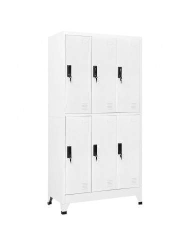Armadietto con Serratura Bianco 90x45x180 cm in Acciaio