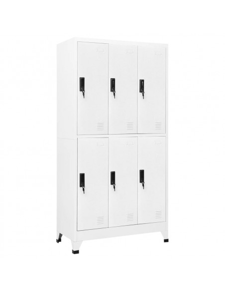 Armadietto con Serratura Bianco 90x45x180 cm in Acciaio