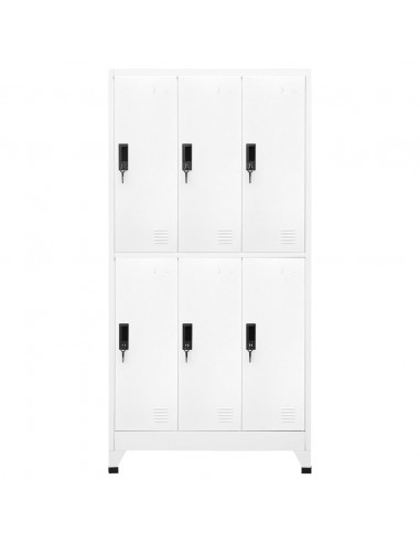 Armadietto con Serratura Bianco 90x45x180 cm in Acciaio