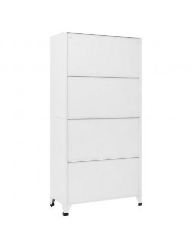Armadietto con Serratura Bianco 90x45x180 cm in Acciaio