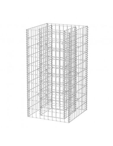 Gabbione Letto Rialzato da Giardino in Acciaio 50x50x100 cm