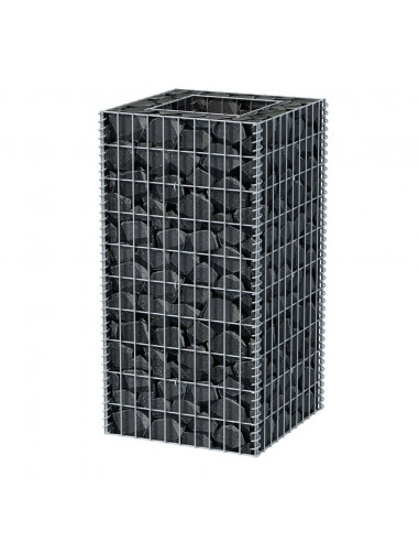 Gabbione Letto Rialzato da Giardino in Acciaio 50x50x100 cm