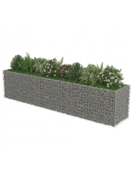 Gabbione Letto Rialzato in Acciaio Zincato 450x90x100 cm