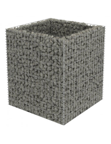 Gabbione Letto Rialzato in Acciaio Zincato 90x90x100 cm