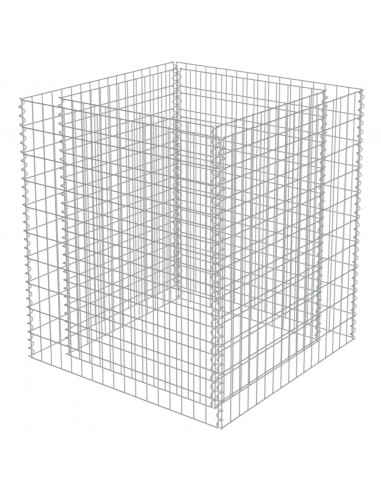 Gabbione Letto Rialzato in Acciaio Zincato 90x90x100 cm