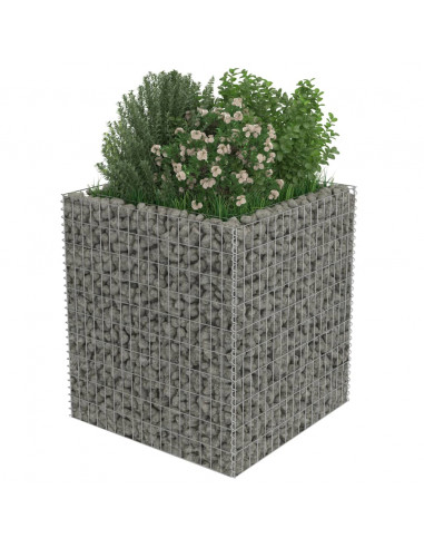 Gabbione Letto Rialzato in Acciaio Zincato 90x90x100 cm