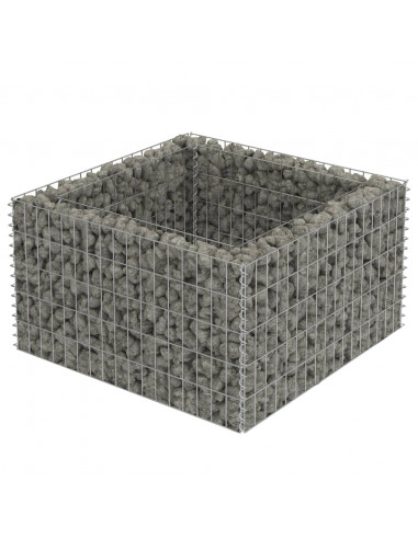Gabbione Letto Rialzato in Acciaio Zincato 90x90x50 cm