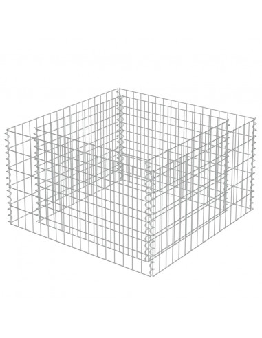 Gabbione Letto Rialzato in Acciaio Zincato 90x90x50 cm