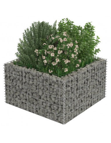 Gabbione Letto Rialzato in Acciaio Zincato 90x90x50 cm