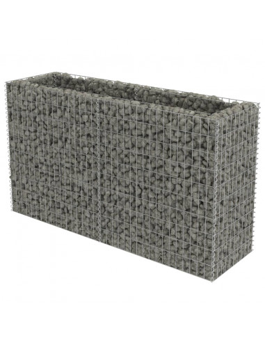 Gabbione Letto Rialzato in Acciaio Zincato 180x50x100 cm