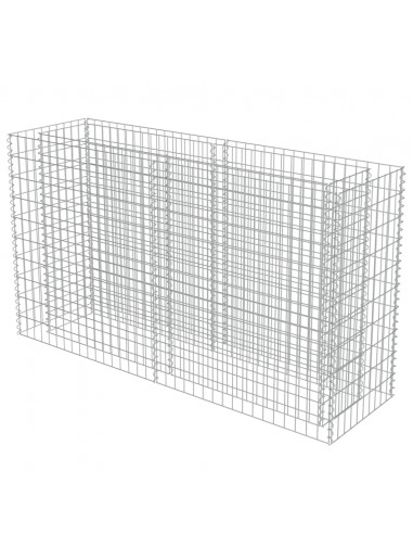 Gabbione Letto Rialzato in Acciaio Zincato 180x50x100 cm