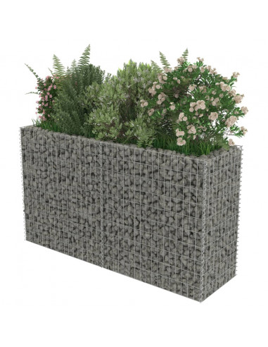 Gabbione Letto Rialzato in Acciaio Zincato 180x50x100 cm