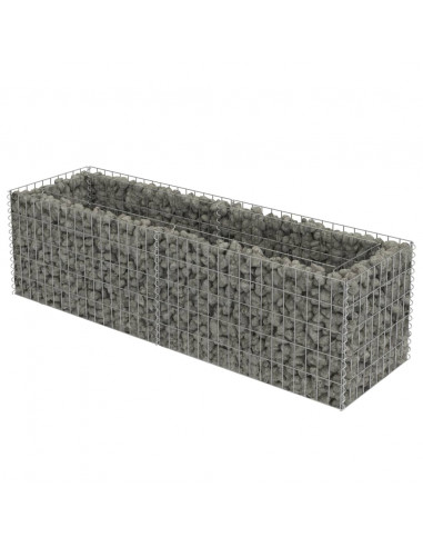 Gabbione Letto Rialzato in Acciaio Zincato 180x50x50 cm