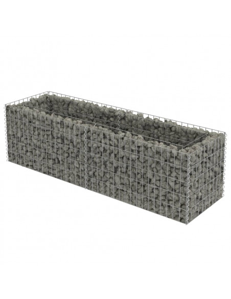 Gabbione Letto Rialzato in Acciaio Zincato 180x50x50 cm