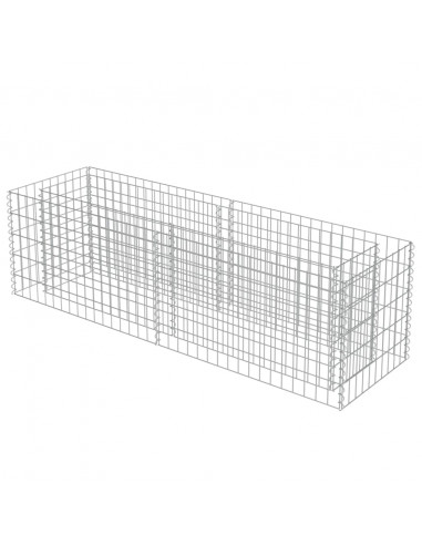 Gabbione Letto Rialzato in Acciaio Zincato 180x50x50 cm