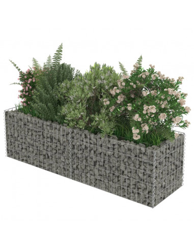 Gabbione Letto Rialzato in Acciaio Zincato 180x50x50 cm