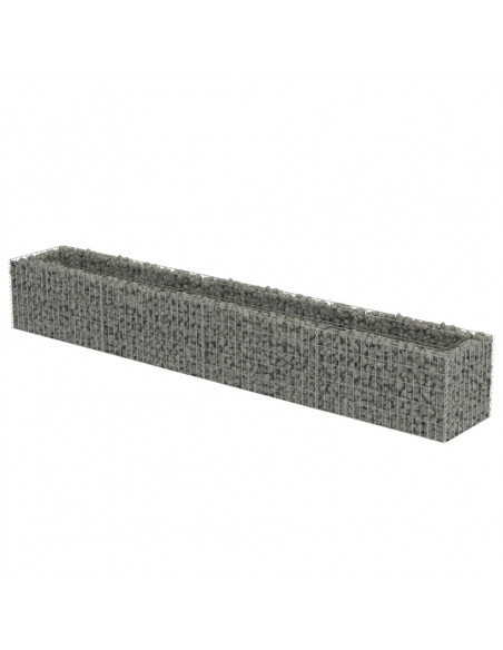 Gabbione Letto Rialzato in Acciaio Zincato 360x50x50 cm