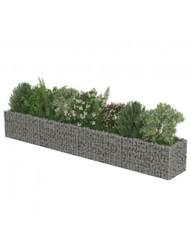 Gabbione Letto Rialzato in Acciaio Zincato 360x50x50 cm