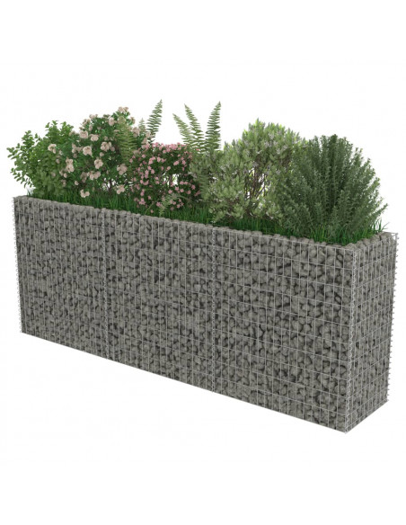Gabbione Letto Rialzato in Acciaio Zincato 270x50x100 cm