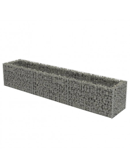 Gabbione Letto Rialzato in Acciaio Zincato 270x50x50 cm