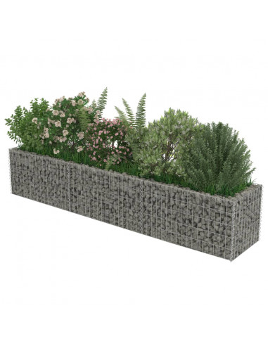 Gabbione Letto Rialzato in Acciaio Zincato 270x50x50 cm